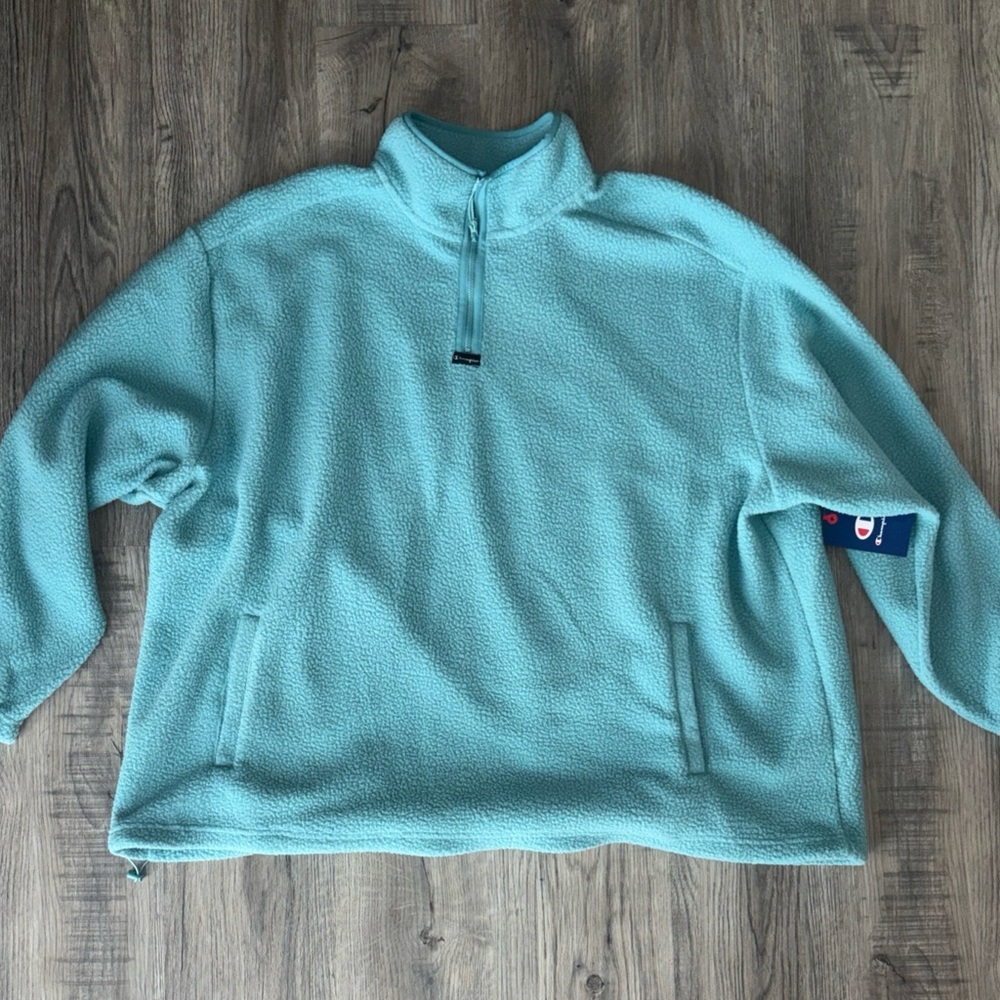 Champion Men's Micro Fleece 1/4 Zip Pullover Milky Way Blue NWT - Picture 4 of 15
